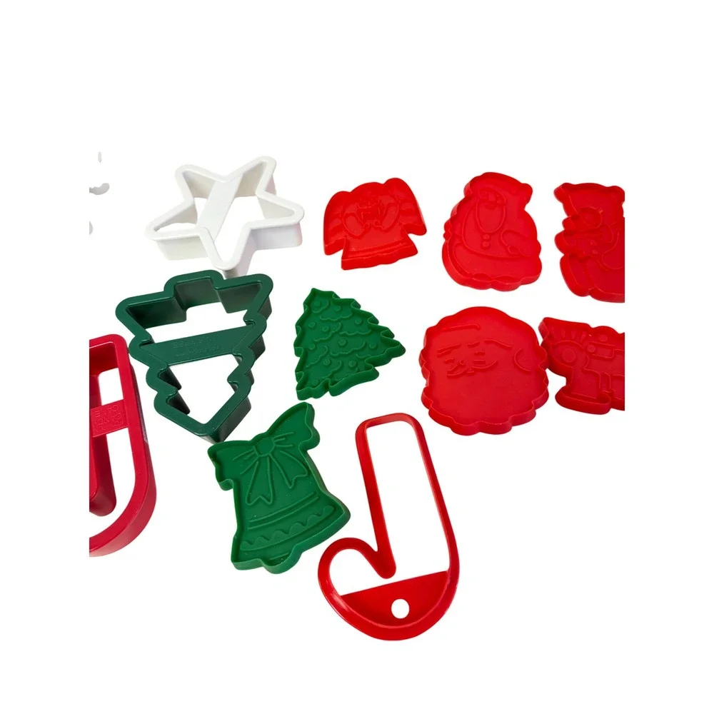 Unbranded Cookie Cutters Multi Christmas Set 12pc Red Green White Holiday Shapes